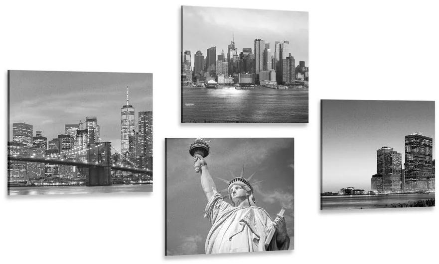 Σετ εικόνων Νέα Υόρκη σε μαύρο & άσπρο - 4x 40x40