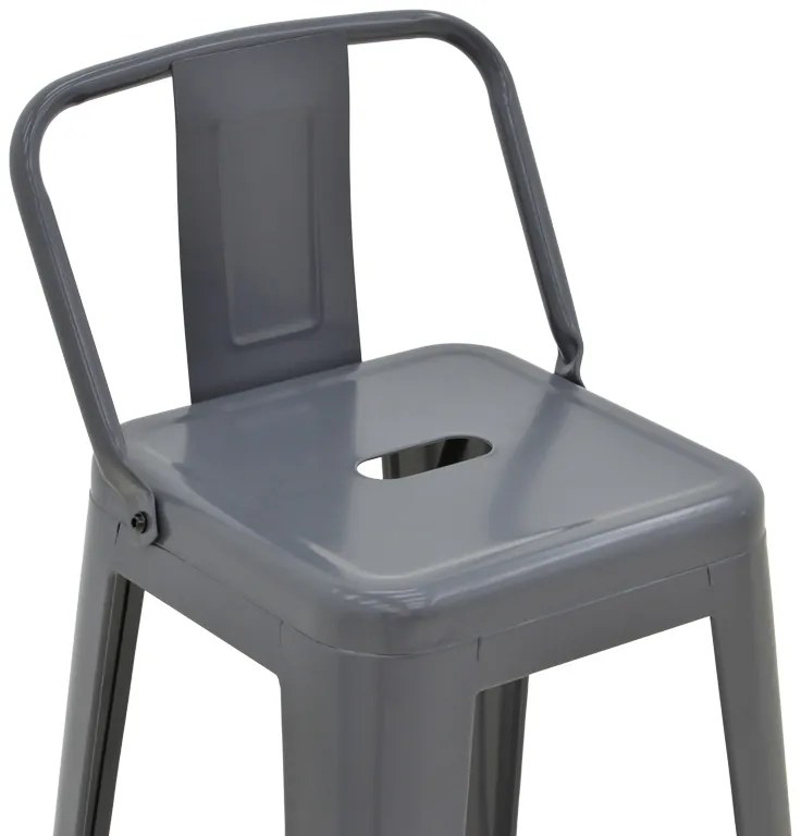 Σκαμπό μπαρ με πλάτη Utopia pakoworld μέταλλο σε ανθρακί απόχρωση 42x42x97εκ