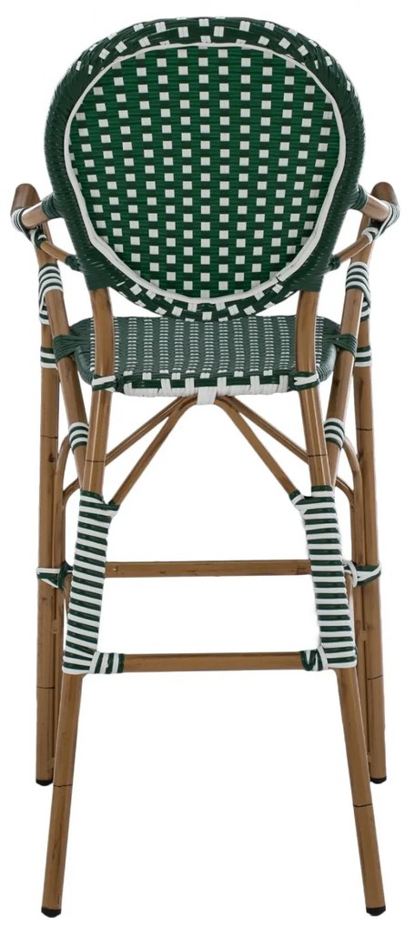 ΣΚΑΜΠΟ ΑΛΟΥΜΙΝΙΟΥ BAMBOO LOOK ΜΕ WICKER ΠΡΑΣΙΝΟ ΛΕΥΚΟ  56x60x126 εκ. 56x60x126 εκ.