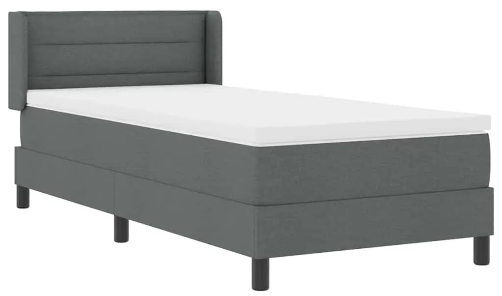 vidaXL Κρεβάτι box spring με στρώμα με στρώμα Σκούρο γκρι 100 x 200 cm