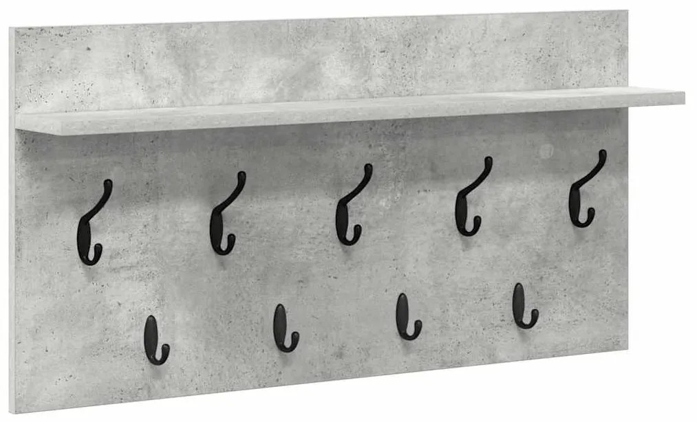 vidaXL Τοίχου Κρεμάστρα με ράφι Σκυρόδεμα Γκρι 80 x 40 x 12 cm