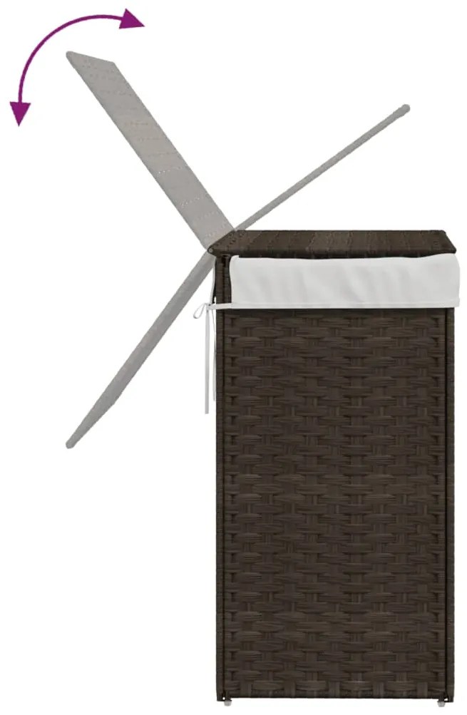 vidaXL Καλάθι Πλυντηρίου με Καπάκι Σκ. Καφέ 46x33x60 εκ. Συνθ. Ρατάν