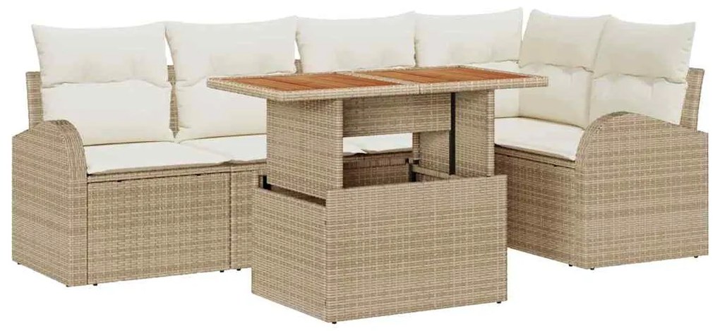 vidaXL Σετ Καναπέ Κήπου 6 pcs μπεζ και κρεμ 100 x 55 x 73 εκ