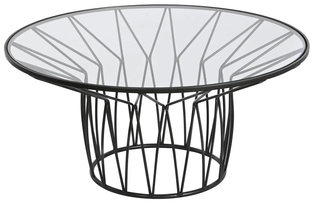 Τραπεζάκι Καφέ Home ESPRIT Μέταλλο Κρυστάλλινο 85 x 85 x 39 cm