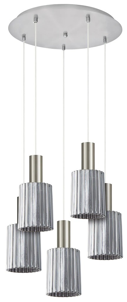 Φωτιστικό Οροφής  SE21-NM-4-GL1-5NM ADEPT TUBE Nickel Matt Pendant Smoked Glass+ - 77-8397 - 51W - 100W - 77-8397