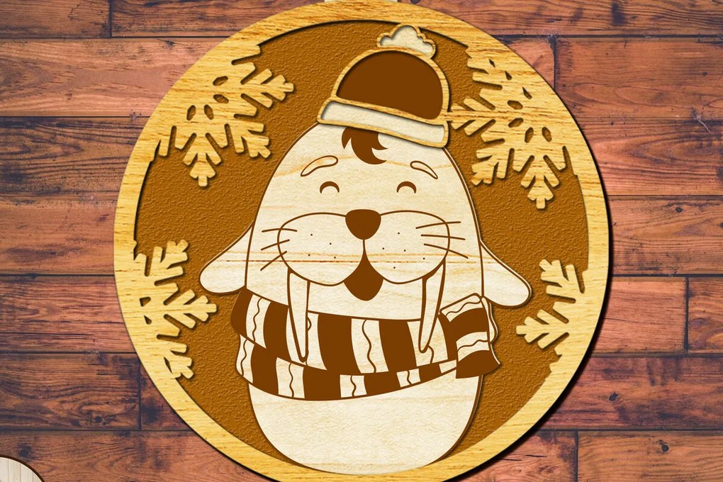 Σετ των 3 Intra απο ξύλο plywood 3mm-4mm πάχος Χριστουγεννιάτικο Ζώο Στολίδι, Miltilayer F Δίασταση 4x4 cm INTRAFABR-83728079