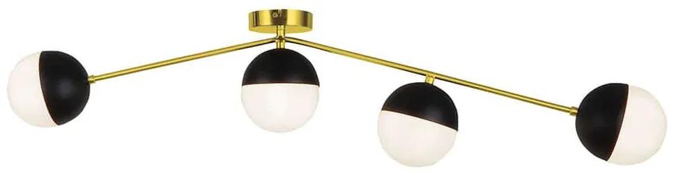 Φωτιστικό Οροφής - Πλαφονιέρα Orbit 4221800 Black-Gold Viokef Μέταλλο,Γυαλί