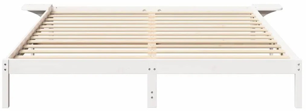 vidaXL Πλαίσιο κρεβατιού με κομοδίνα Λευκό 200 x 200 cm Λευκό
