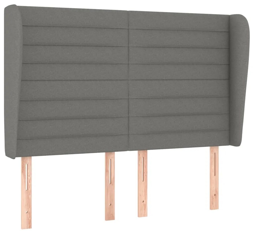 vidaXL Κρεβάτι Boxspring με Στρώμα Σκούρο Γκρι 140x200 εκ Υφασμάτινο