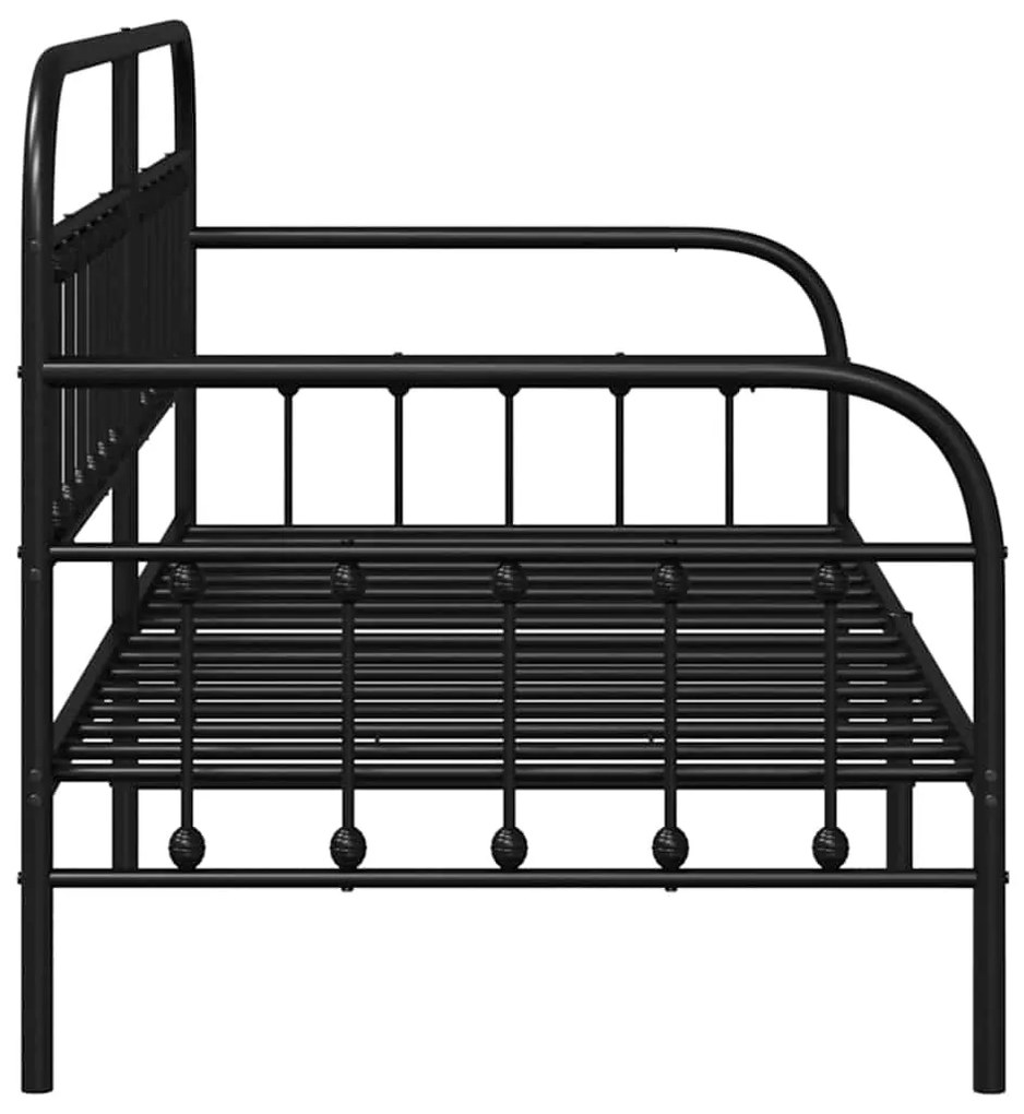 vidaXL Σκελετός κρεβατιού ημέρας Μαύρο 100 x 190 cm