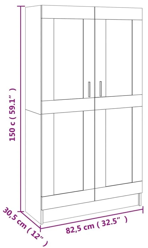 Βιβλιοθήκη Χρώμα Sonoma Δρυς 82,5 x 30,5 x 150 εκ. Μοριοσανίδα - Καφέ