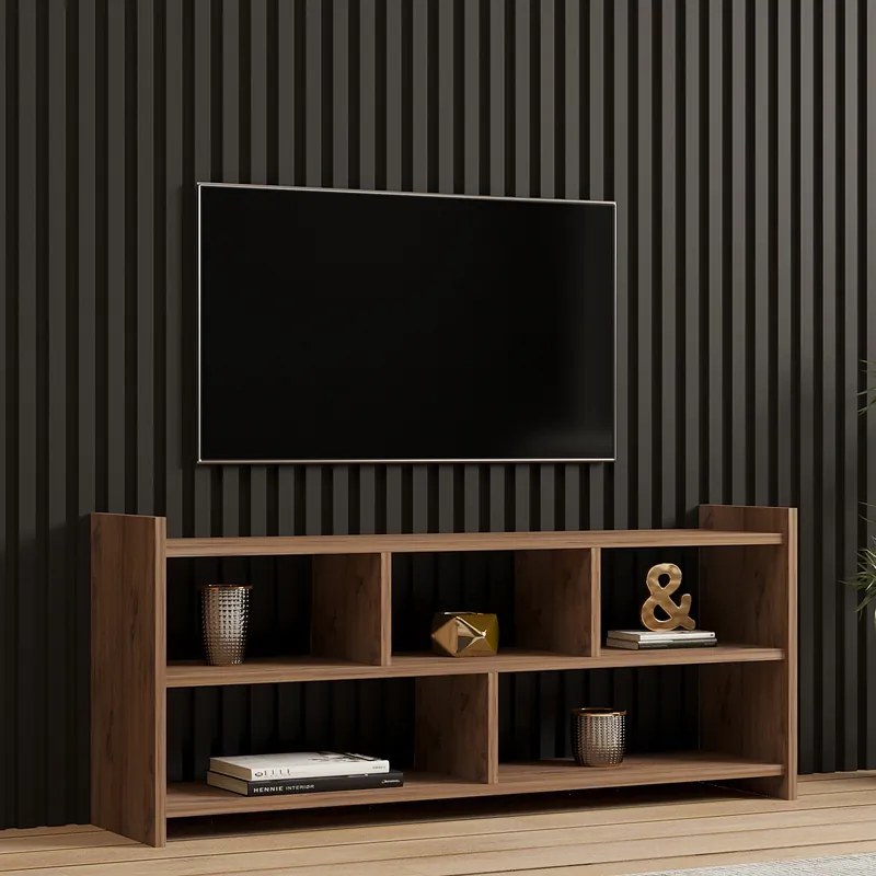 Έπιπλο τηλεόρασης Kapri pakoworld σε sonoma απόχρωση 120x28x55εκ (1 τεμάχια)