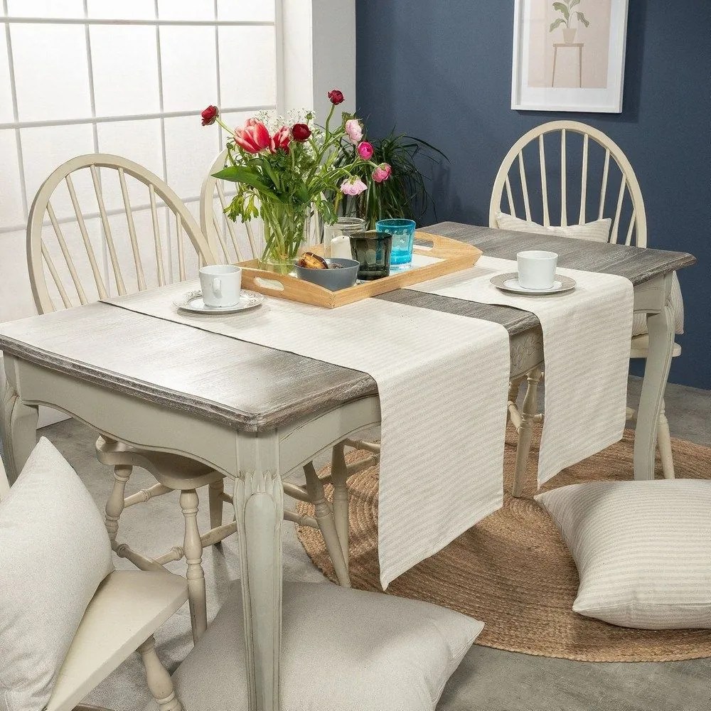 Τραβέρσα Guensa 11 Beige-Grey Teoran 40Χ160 40x160cm Cotton-Polyester