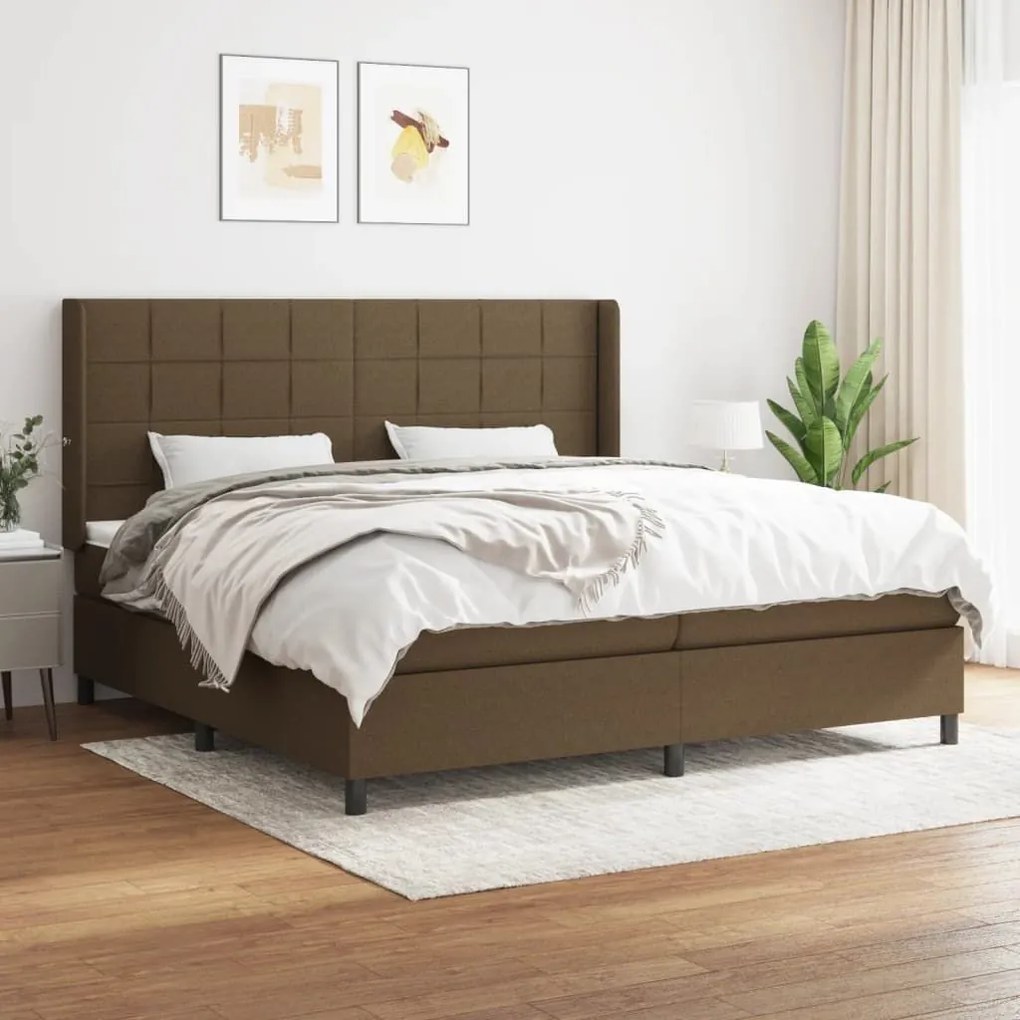 ΚΡΕΒΑΤΙ BOXSPRING ΜΕ ΣΤΡΩΜΑ ΣΚΟΥΡΟ ΚΑΦΕ 200X200 ΕΚ. ΥΦΑΣΜΑΤΙΝΟ 3131460