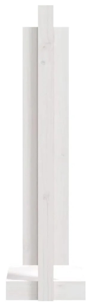 vidaXL Ξυλοθήκη Λευκό 33,5 x 30 x 110 εκ. από Μασίφ Ξύλο Πεύκου