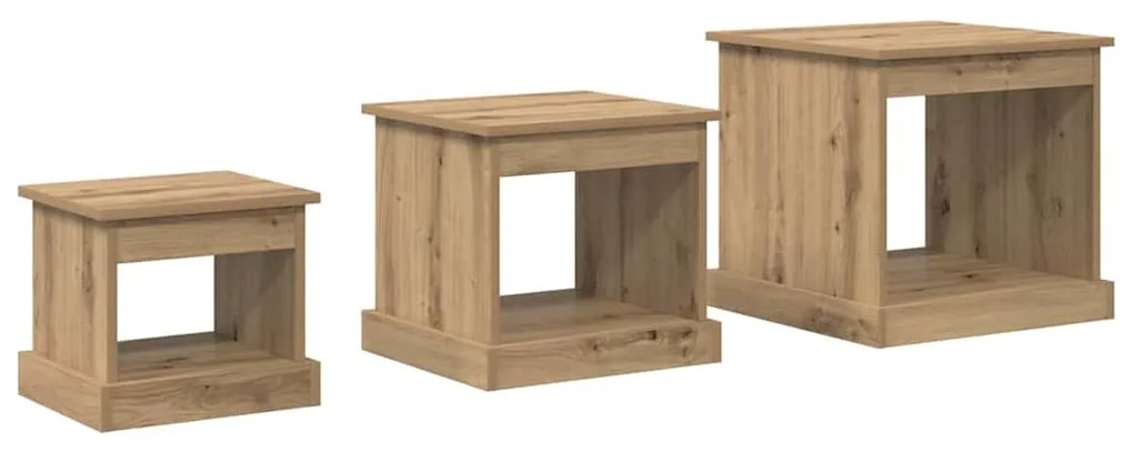 vidaXL Τραπεζάκι σαλονιού 3 pcs Artisan Oak Επεξεργασμένο ξύλο