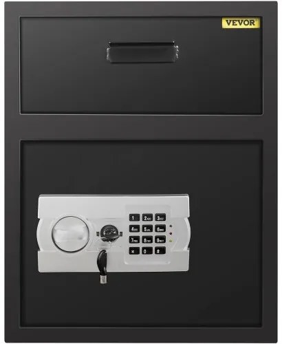VEVOR Digital Depository Safe Electronic Code Lock, Deposit Safe with Two Emergency Keys, Depository Safe with Deposit Slot, Restaurant Safe Carbon Steel, Depository Box for Home, Hotel and Office