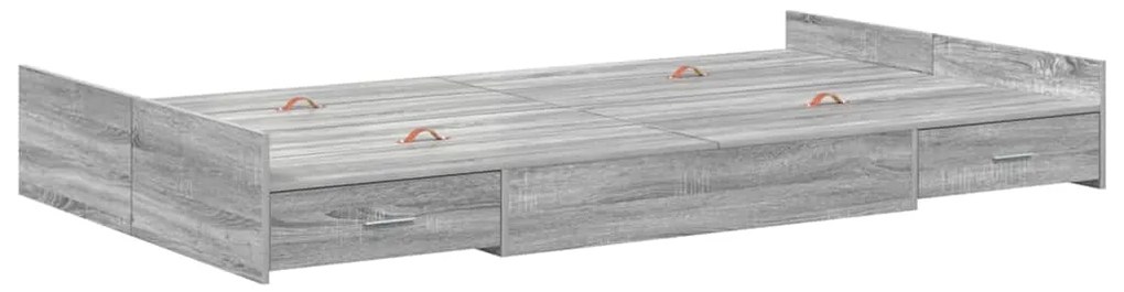 vidaXL Κρεβάτι με αποθηκευτικό χώρο Γκρι sonoma 120 x 200 cm