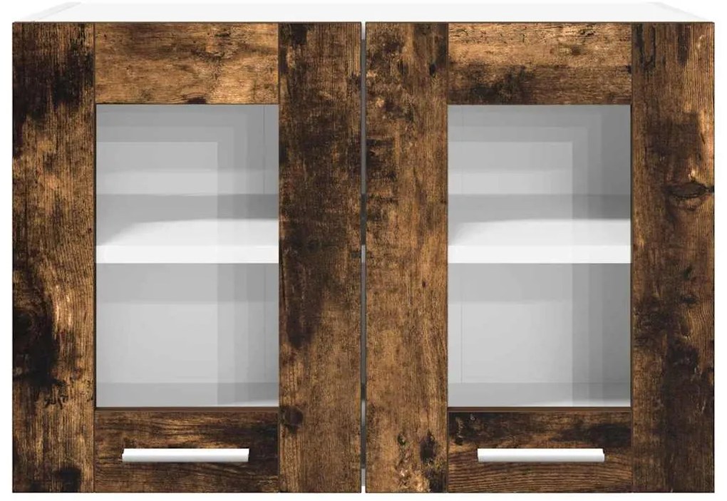 vidaXL Κρεμαστό ντουλάπι με πόρτα 2 pcs Καπνιστό Δρύς 60 x 31 x 40 εκ