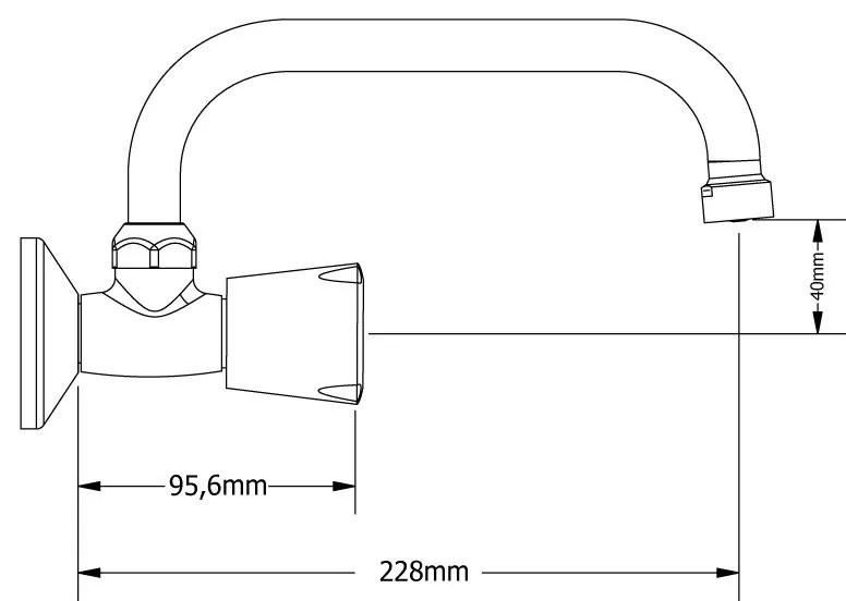 Μπαταρία νεροχύτη τοίχου Corona μονή