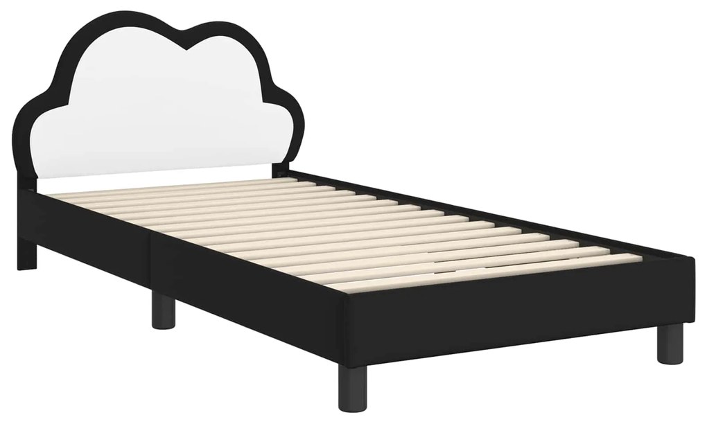 vidaXL Σκελετός Κρεβατιού με κεφαλάρι Μαύρο 90 x 190 cm PU