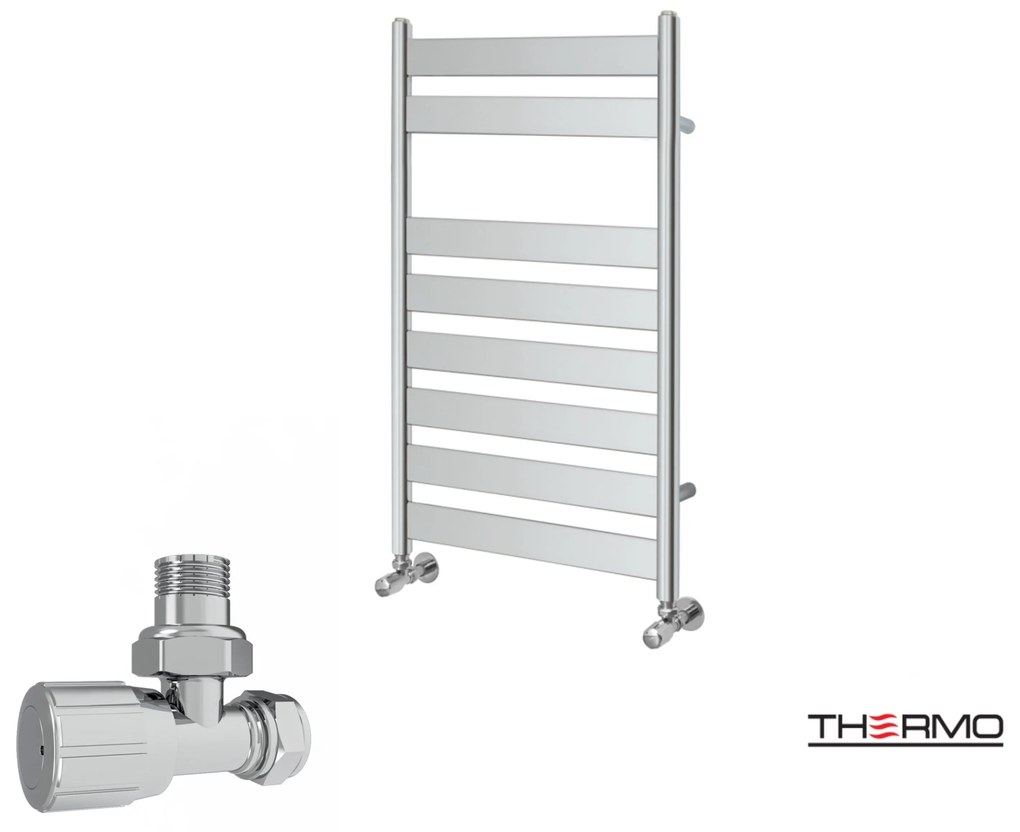 Thermo LARGO Θερμαινόμενη πετσετοκρεμάστρα από Mild Steel με υδραυλική λειτουργία, 80x50cm Chrome