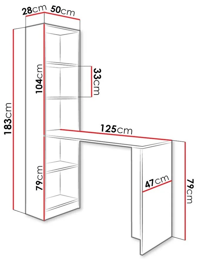 Τραπέζι γραφείου Dover 109, 79x125x50cm, 29 kg | Epipla1.gr