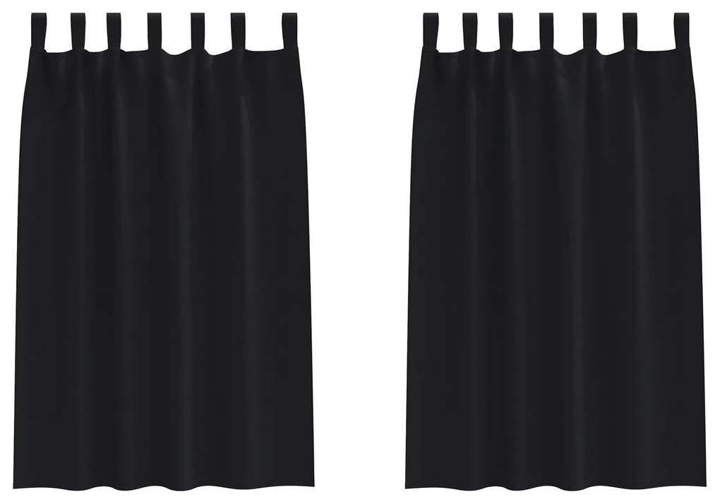 vidaXL Κουρτίνες συσκότισης 2 pcs Μαύρο 175 x 140 εκ. Πολυεστέρας