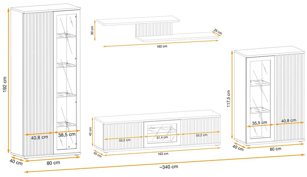 Swap XIX Σύνθεση Καφέ δρυς 280x180x40