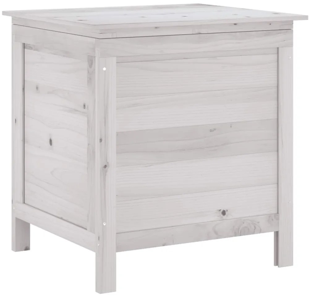 vidaXL Μπαούλο Αποθ. Κήπου Λευκό 50 x 49 x 56,5 εκ. Μασίφ Ξύλο Ελάτης