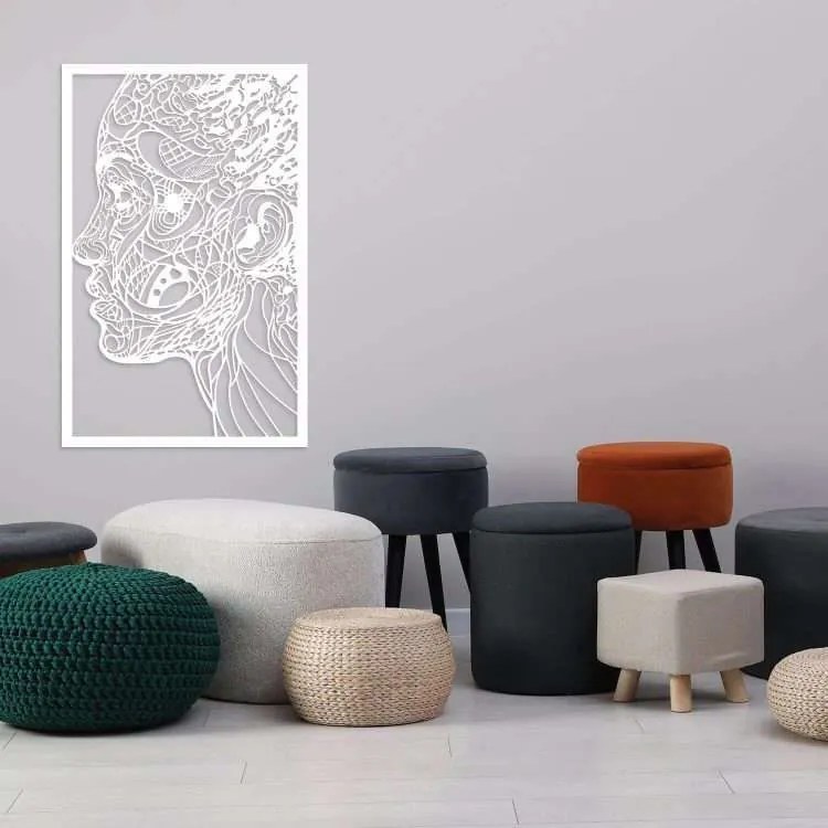 Διακοσμητικό τοίχου Λαμαρίνα kp12 Silhoutte - 0,80mx1,25m, Λευκό