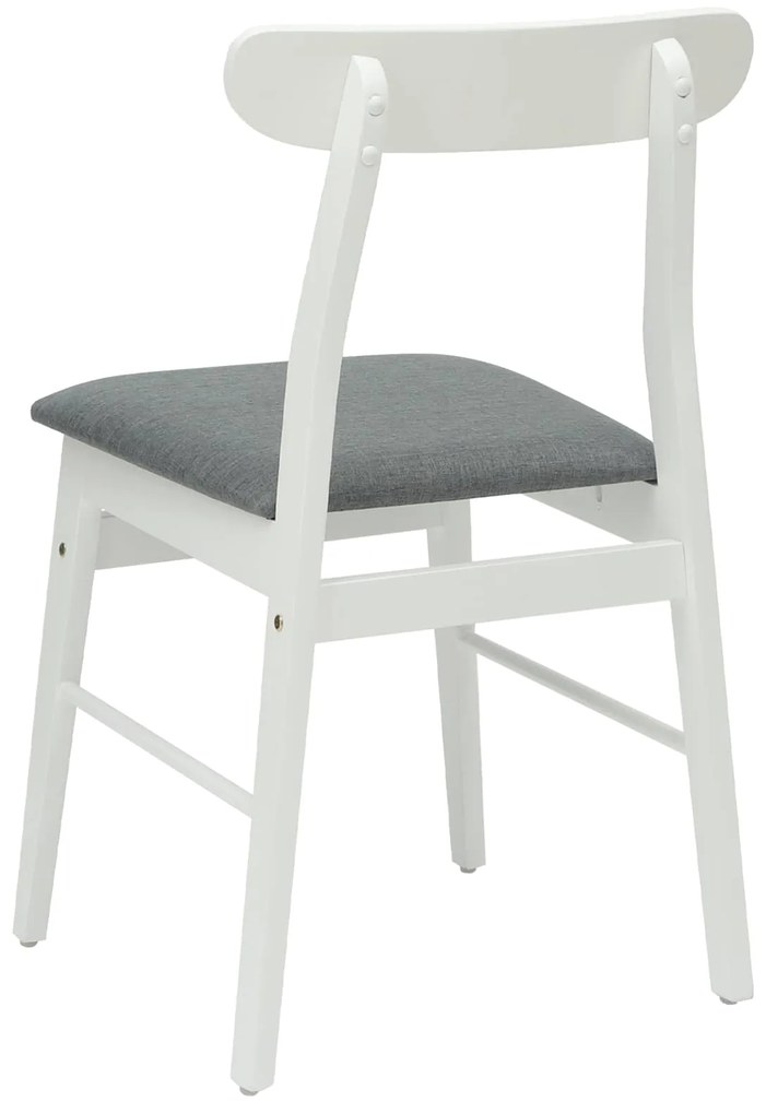 vidaXL Καρέκλα τραπεζαρίας 2 pcs Λευκό και Γκρι Στερεό Ξύλο Ραβέντι