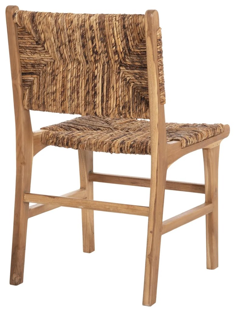 Καρέκλα C9399.11 Ξύλο Teak με Ψάθινη πλάτη και κάθισμα σε Φυσικό 51x60,5x88Yεκ. 51x60.5x88 εκ.