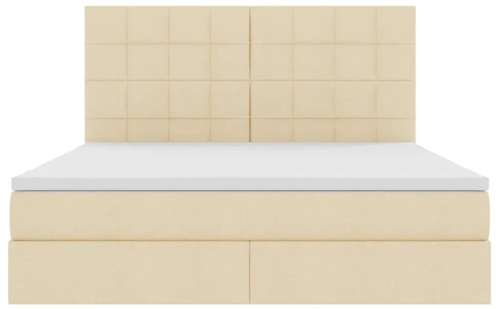 vidaXL Κρεβάτι με αποθηκευτικό χώρο και LED Κρέμ 160 x 200 cm