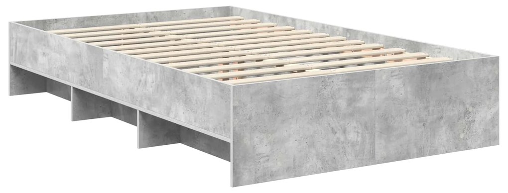 vidaXL Σκελετός Κρεβατιού με κεφαλάρι Σκυρόδεμα Γκρι 120 x 123 εκ.