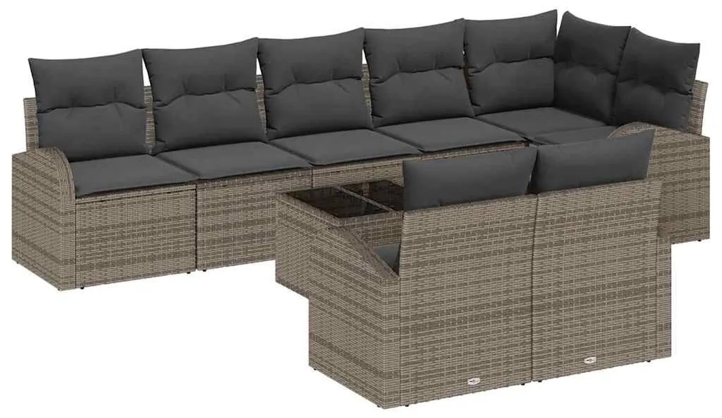 vidaXL Σετ Καναπέ Κήπου 9 pcs 289 x 124 x 85 εκ. Πολυ ράταν