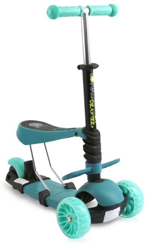 Παιδικό πατίνι Draxter Plus Scooter με κάθισμα και χειρολαβή γονέα Mint 10390140020 Lorelli