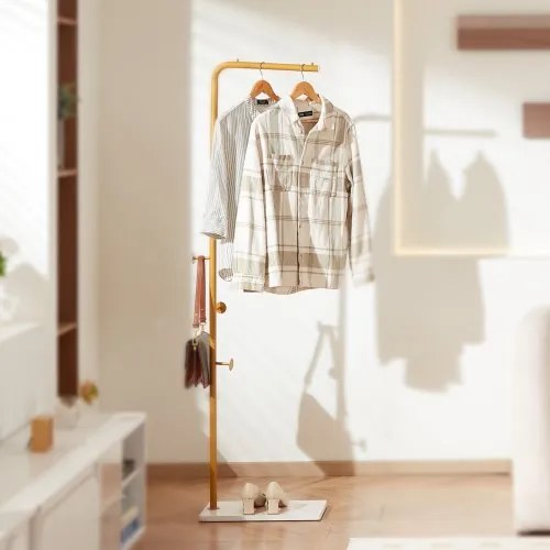 VEVOR Coat Rack Freestanding Coats Rack with Quartz Stone Base &amp; 3 Round Hooks