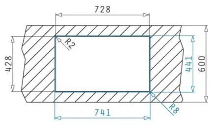 Νεροχύτης Κουζίνας Ανοξείδωτος Pyramis Lume 70x40 εκ. 1B 74x44x21 εκ.