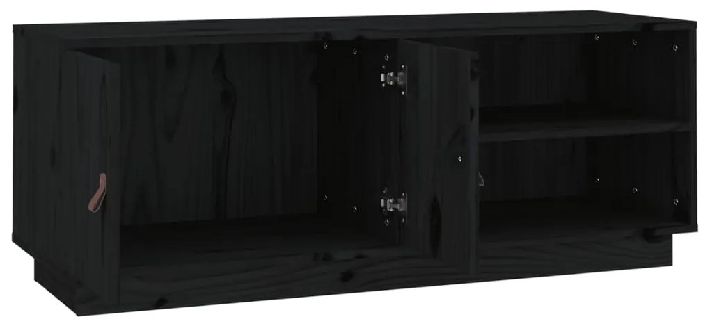 vidaXL Έπιπλο Τηλεόρασης Μαύρο 105x34x40 εκ. από Μασίφ Ξύλο Πεύκου
