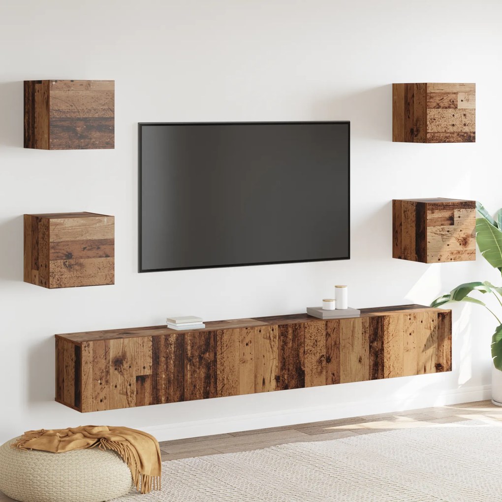 vidaXL Σετ επίπλου τηλεόρασης 6 pcs Καφέ 200 x 30 x 30 cm