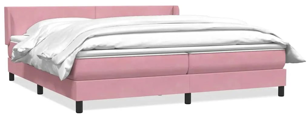 BOX SPRING ΚΡΕΒΑΤΙ ΜΕ ΣΤΡΩΜΑ ΡΟΖ 200X220 CM ΒΕΛΟΥΔΙΝΟ 3318008