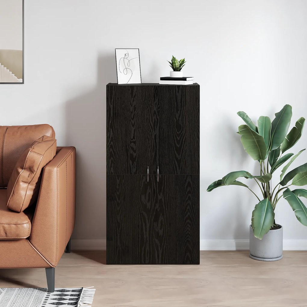 vidaXL Γραφείο Ντουλάπι Μαύρη δρυς 60 x 32 x 115 cm Επεξεργασμένο ξύλο