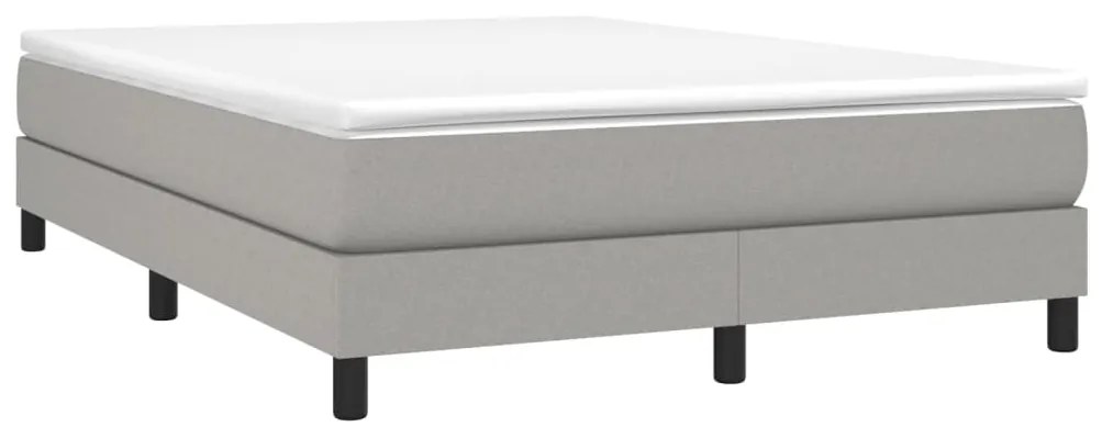 vidaXL Κρεβάτι Boxspring με Στρώμα Ανοιχτό Γκρι 140x190 εκ. Υφασμάτινο