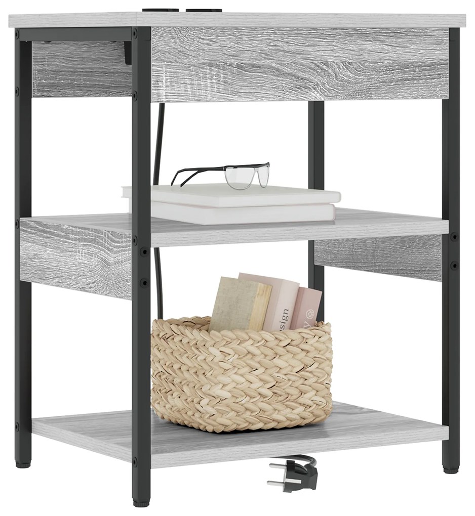 vidaXL Κομοδίνο Γκρι sonoma 41 x 31 x 51 εκ. Επεξεργασμένο ξύλο