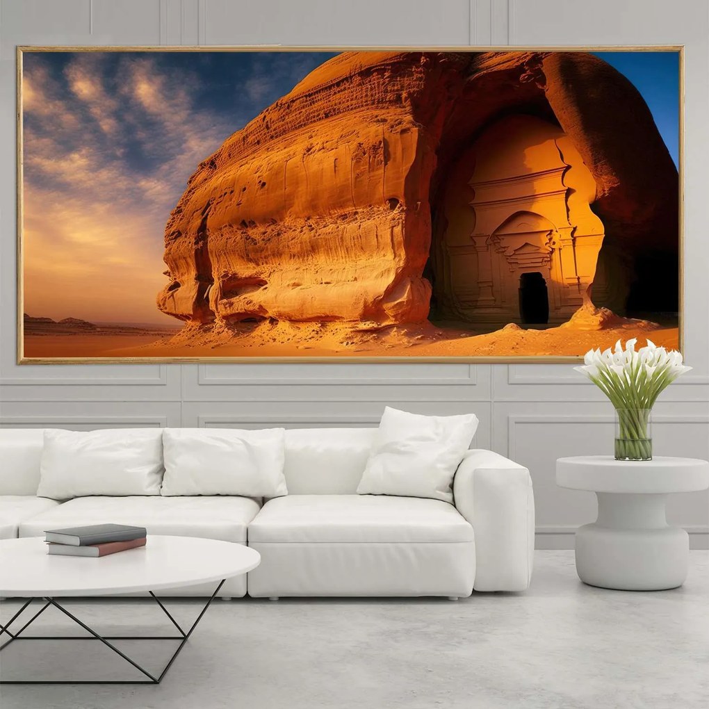 Πίνακας σε Plexiglass με Θέμα &#8220;Madain Saleh&#8221; σε ξύλινη Κορνίζα - 60cmx40cm