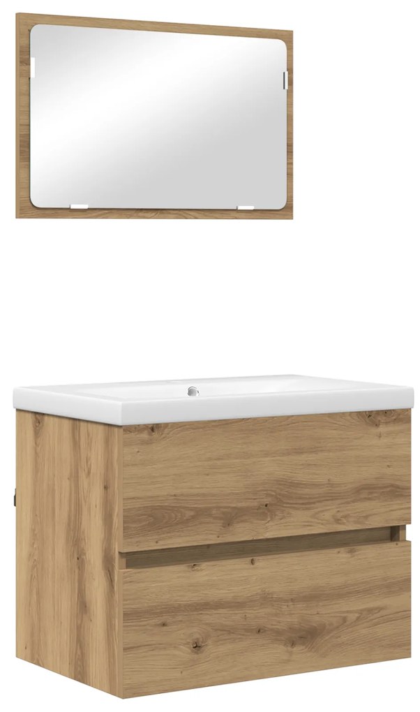 vidaXL Σετ Επίπλων Μπάνιου 3 pcs Μαύρη δρυς 60 x 38.5 x 45 cm
