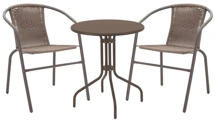 Τραπεζαρία Vergo-Obbi pakoworld καφέ μέταλλο Φ60x70εκ