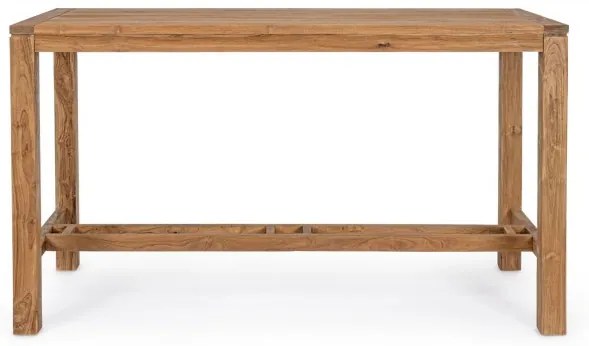 Τραπέζι Μπαρ Maricruz Μασίφ Ξύλο Teak Καφέ  180x80x105εκ. - Καφέ