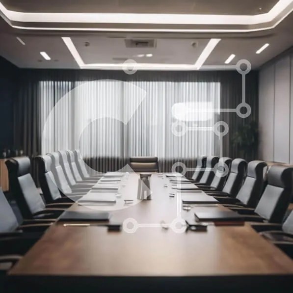 Intra Συλλεκτικό Ξύλινο Παζλ Plywood  4mm - Κενή αίθουσα συνεδριάσεων με μακρύ τραπέζι Σε Ξύλινο Κουτί - Διαστάσεις Puzzle: 10x10 cm – 25 κομμάτια